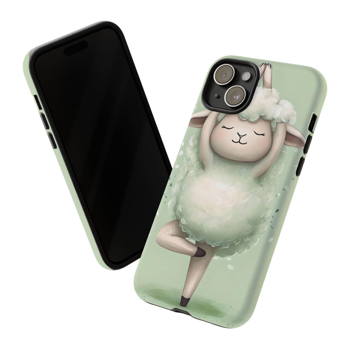 Cute Yoga Sheep Phone Case — Pastel Lamb Ballerina Protective Cover