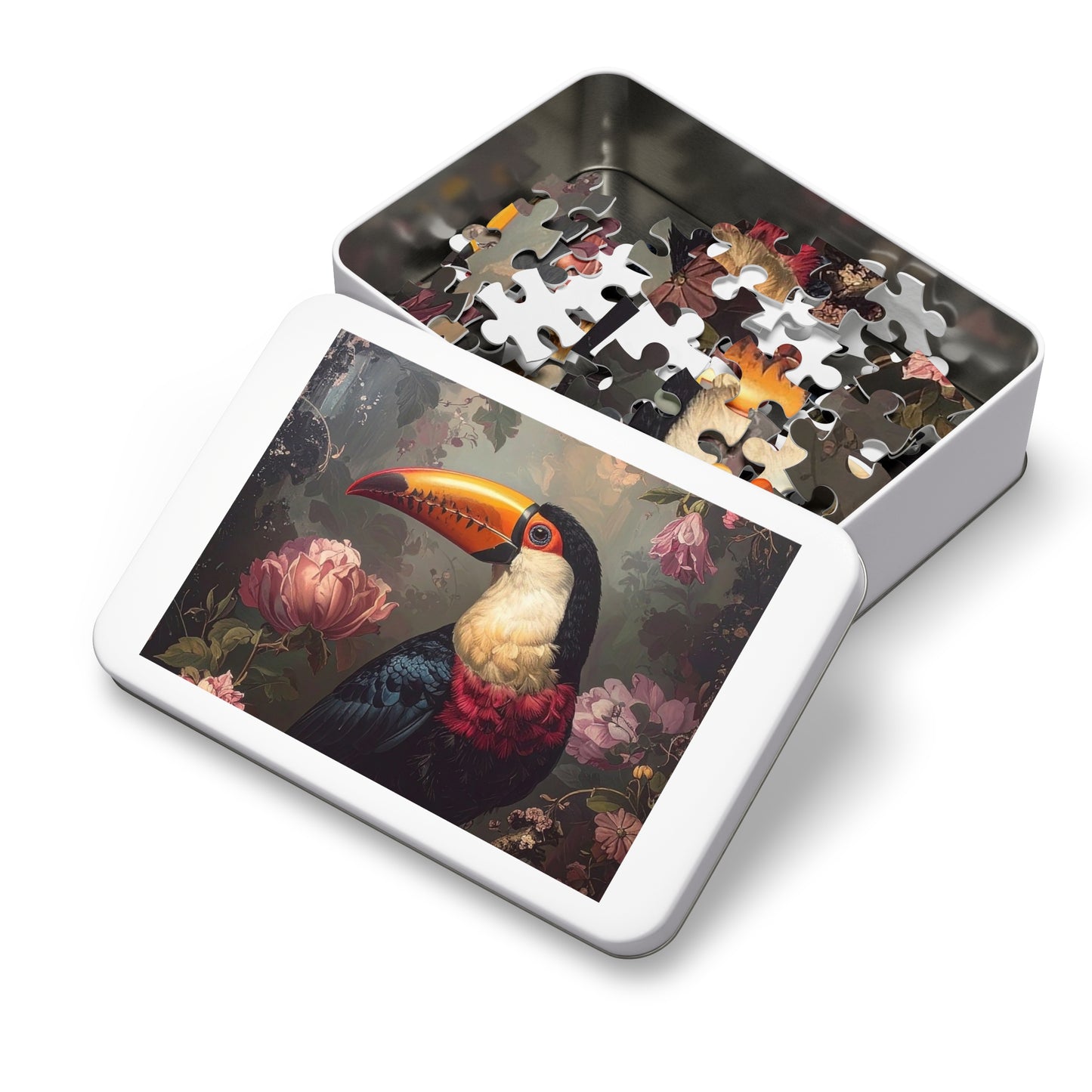 Vibrant Toucan Jigsaw Puzzle with Tin - Bird Lovers Gift, Home Decor, Family Activity, Tropical Art, Unique Presents