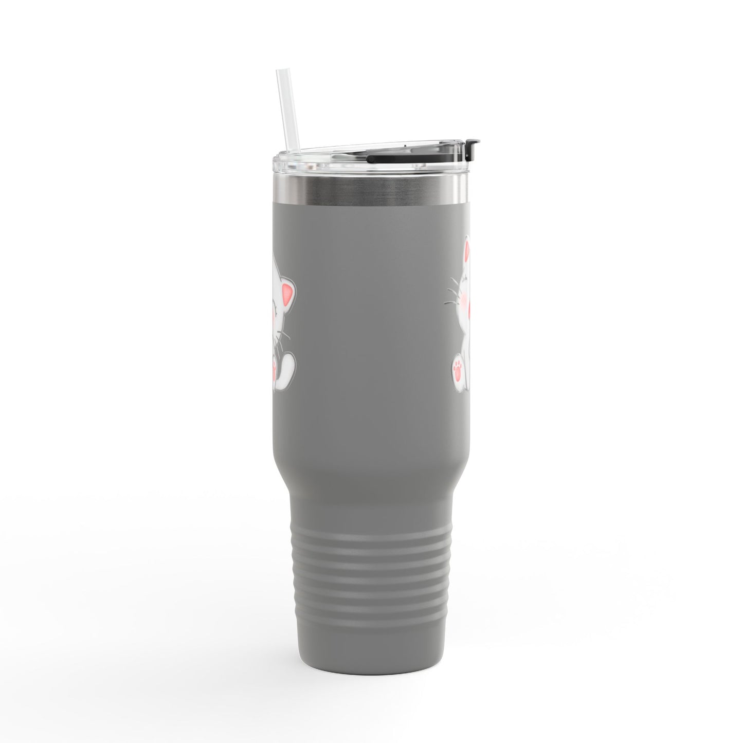 Cute Cat Insulated Travel Mug, 40oz | Funny Coffee Mug for Cat Lovers, Animal Lover Gift, Travel Tumbler, Pet Themed Drinkware