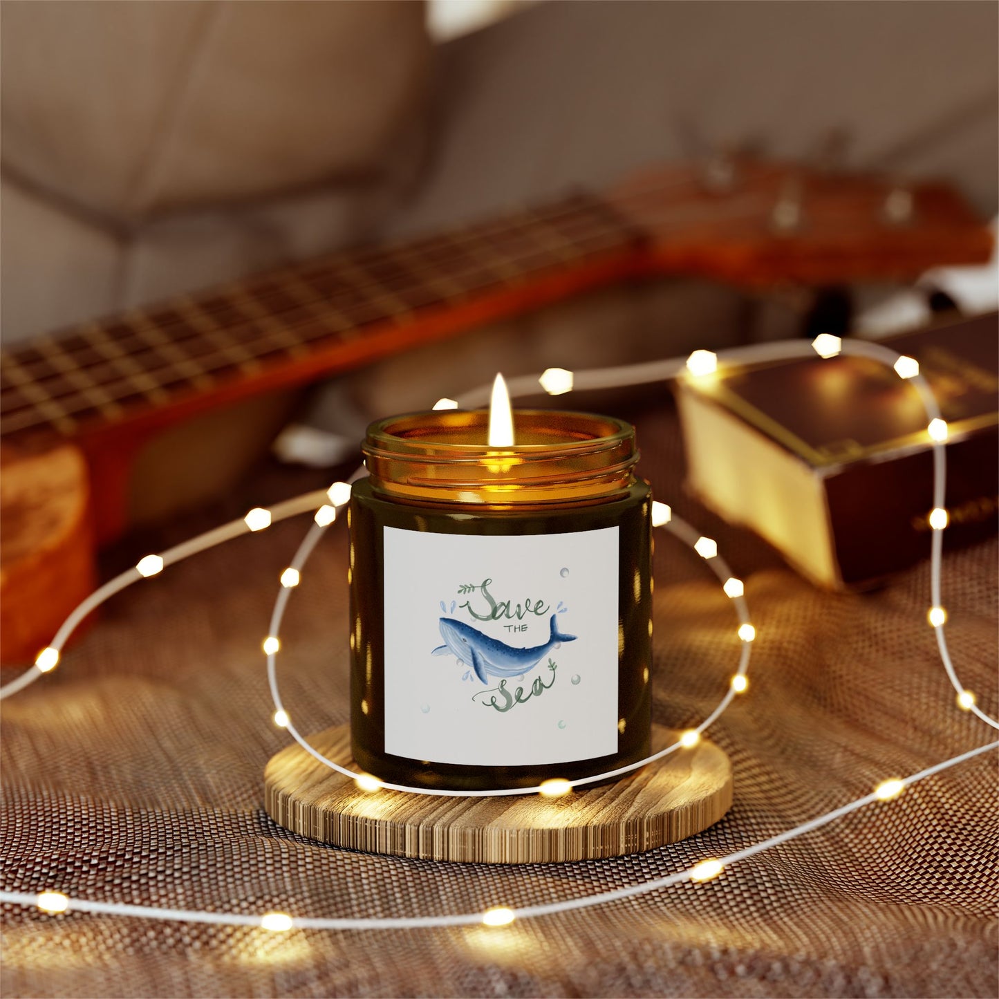 Save the Sea Scented Candles - Eco-Friendly Coconut Apricot Wax, Ocean Vibes, Perfect Gift for Nature Lovers, Home Decor, Relaxation
