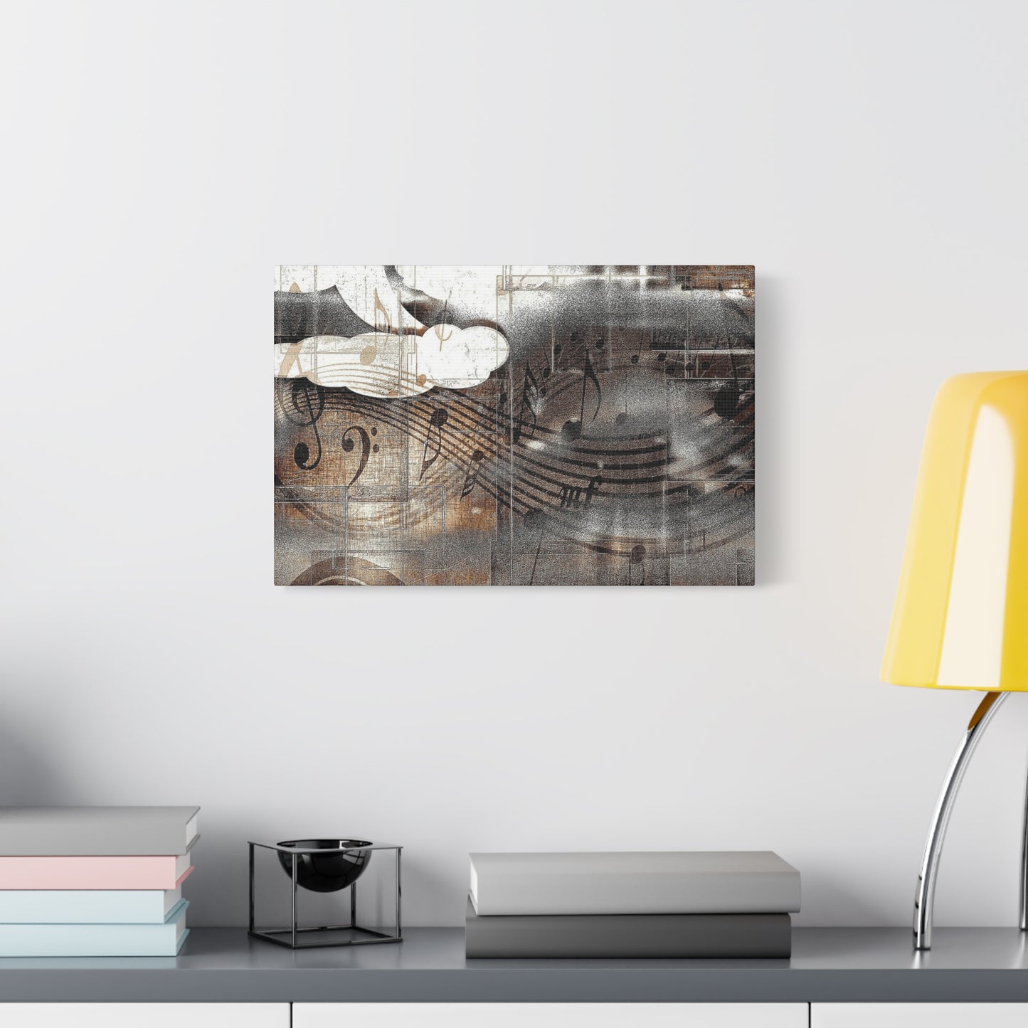Abstract Musical Notes Matte Stretched Canvas Art (1.25")