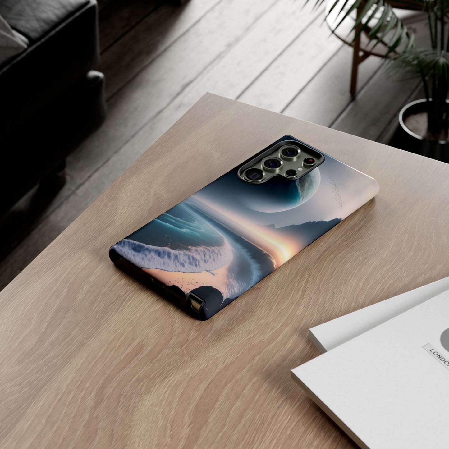 Galaxy Ocean Phone Case — Surreal Planet Beach Tough Case
