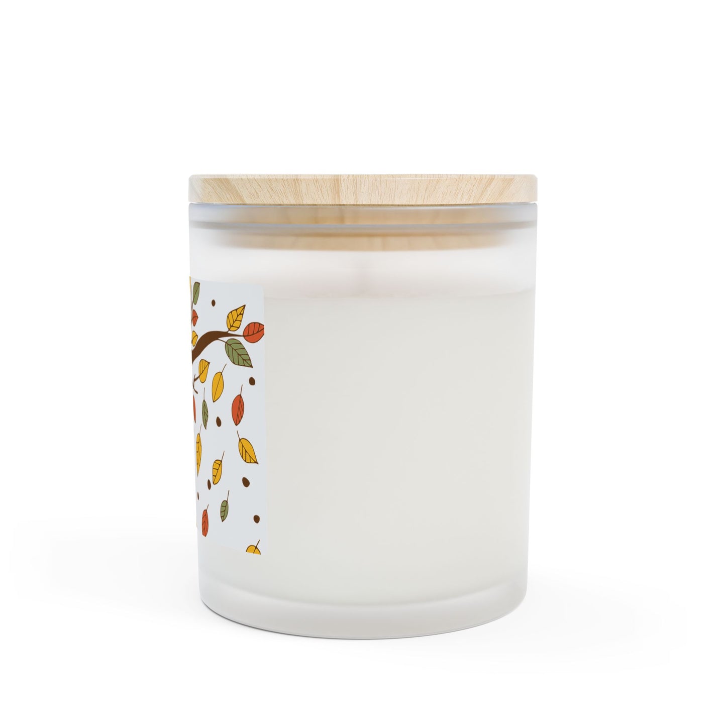 Autumn Leaves Frosted Glass Candle, Fall Decor, Cozy Home Fragrance, Thanksgiving Gift, Seasonal Aromatherapy, Eco-Friendly Candle