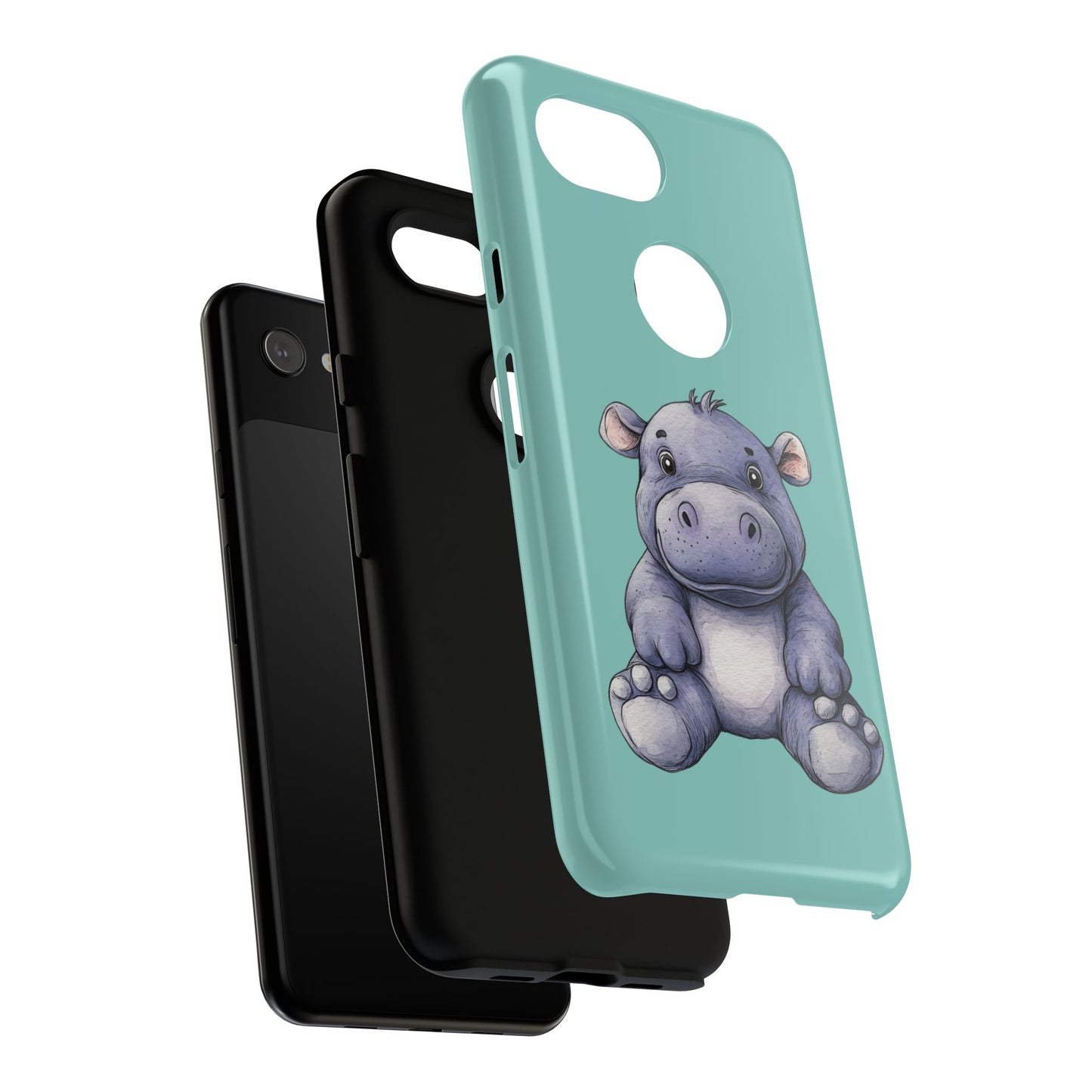 Cute Hippo Phone Case, Tough Phone Cover, Fun Animal Case, Gift for Kids, Cute Decor, Birthday Present