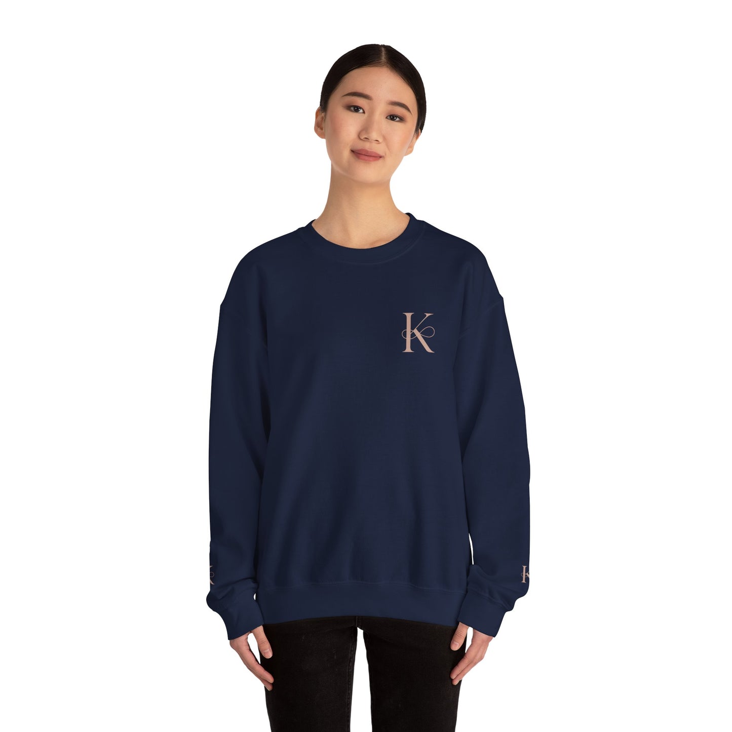 Minimalist Unisex Crewneck Sweatshirt with Initial Charm, Comfortable Lounge Wear, Gift for Him or Her, Casual Style, Everyday Essential