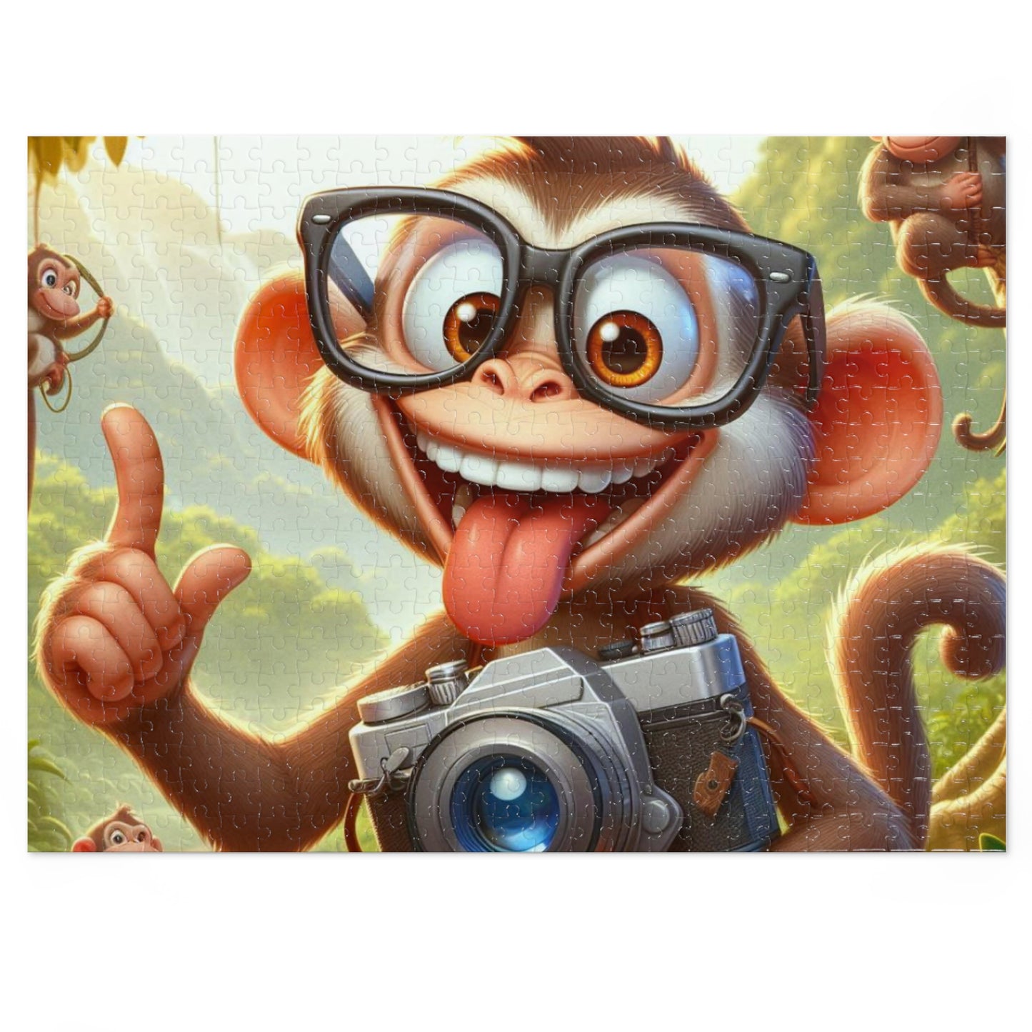 Fun Monkey Jigsaw Puzzle with Tin, Kids Puzzle, Family Game Night, Educational Activity, Gifts for Kids, Animal Themed Puzzle