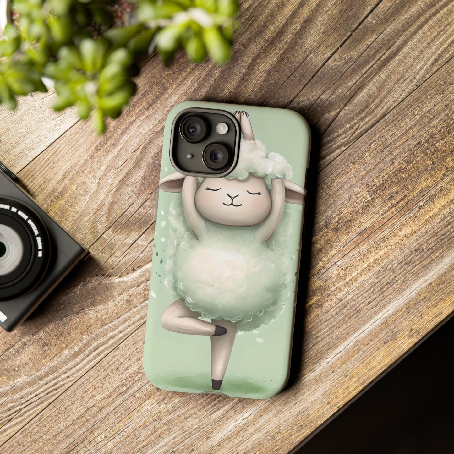 Cute Yoga Sheep Phone Case — Pastel Lamb Ballerina Protective Cover