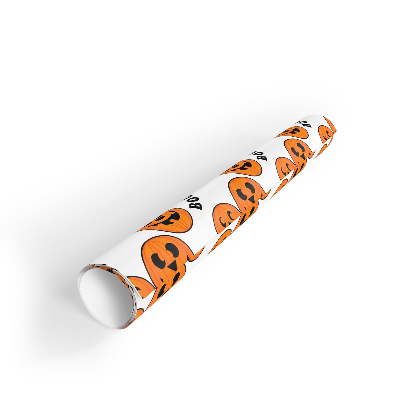Halloween Gift Wrapping Paper Roll, Spooky Pumpkin Design for Kids, Boo! Pattern, Holiday Party Supplies, Trick or Treat Decor