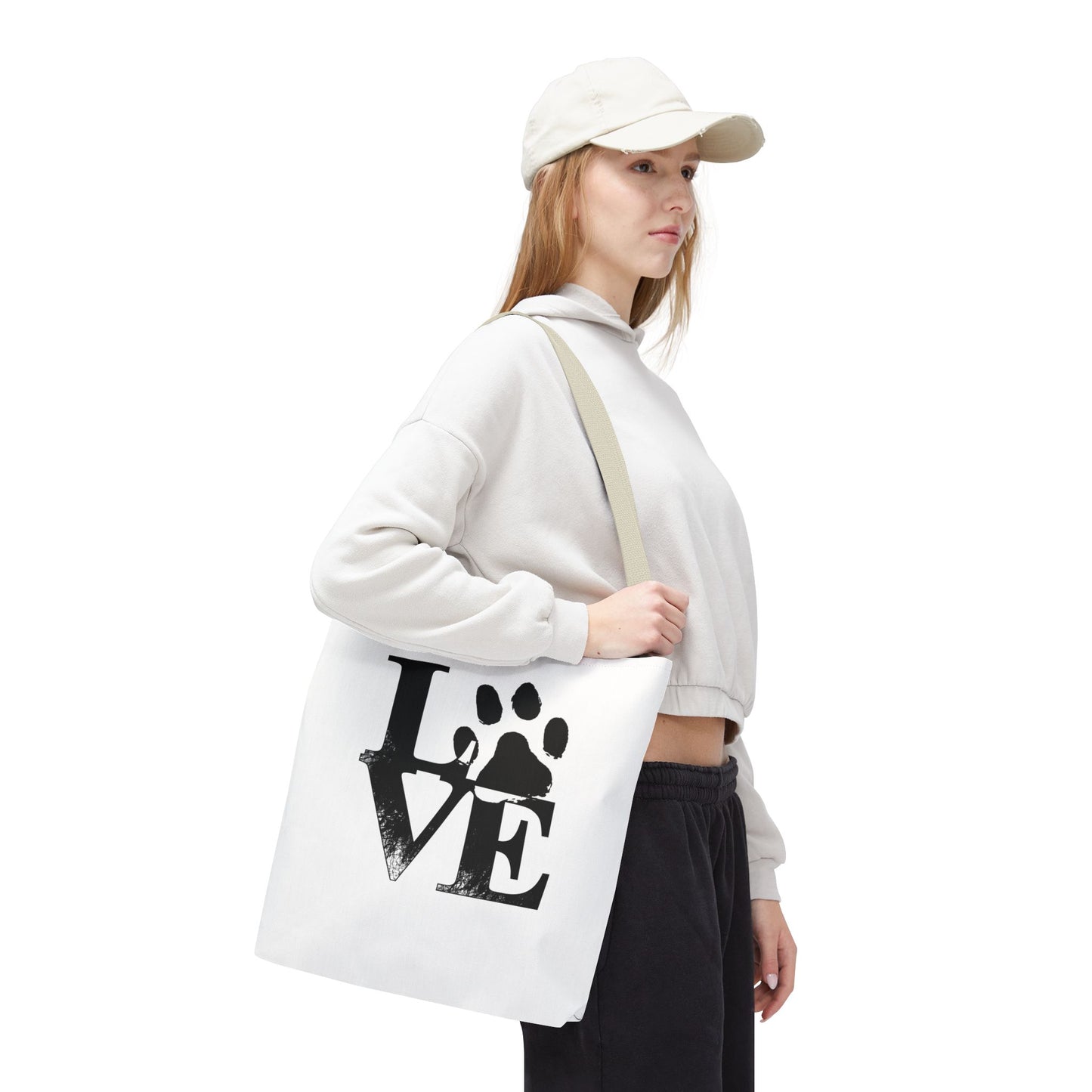 Love Paw Print Tote Bag, Pet Lover's Gift, Eco-Friendly Shopping Bag, Animal Rescue Fundraiser, Personalized Pet Tote