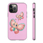 Cute Butterfly Phone Case, Tough Phone Cover, Girly Phone Accessory, Unique Gift for Her, Kids Phone Case, Floral Design Case