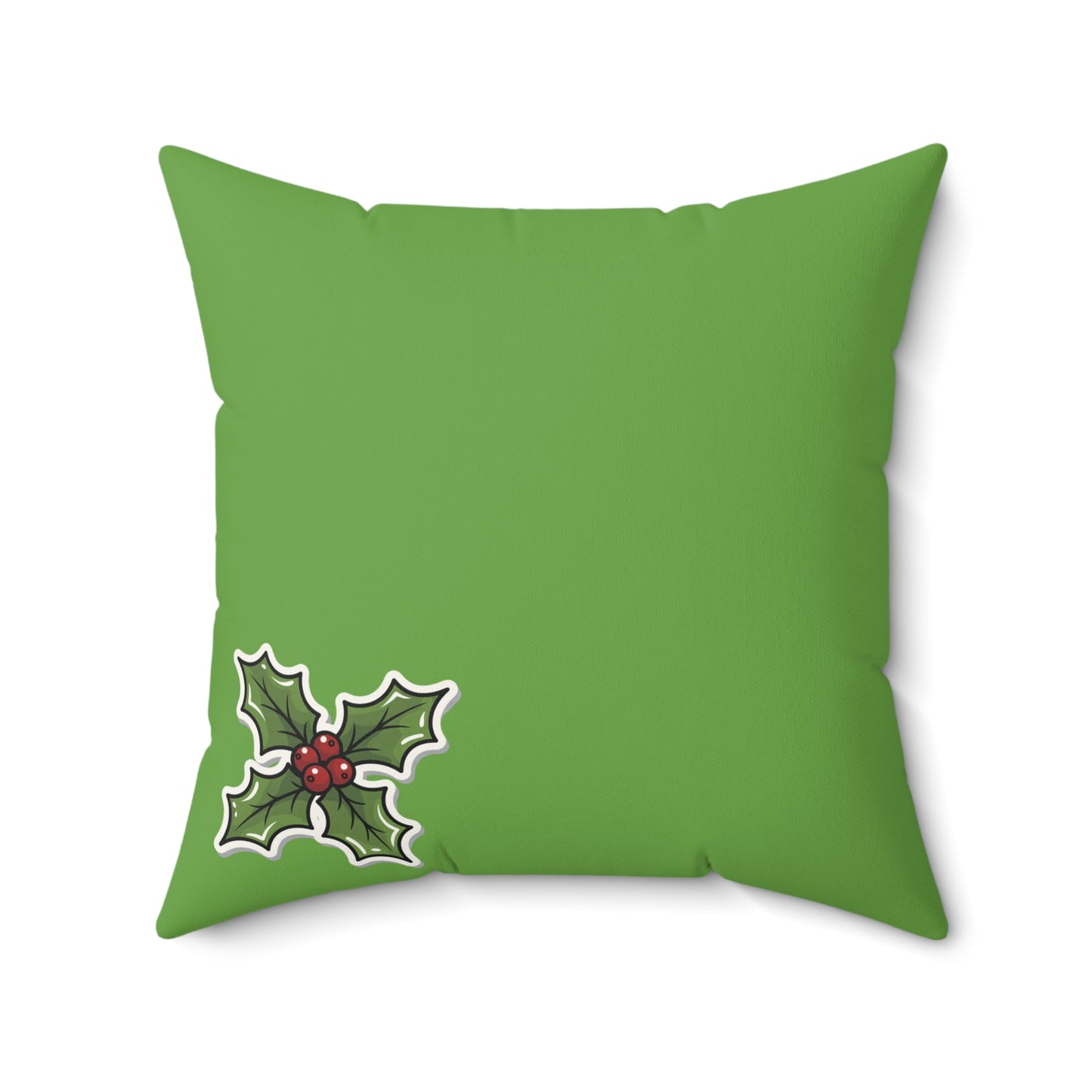Holiday Holly Decor Pillow, Christmas Decorative Cushion, Green Festive Throw Pillow, Winter Home Decor, Seasonal Accent Pillow