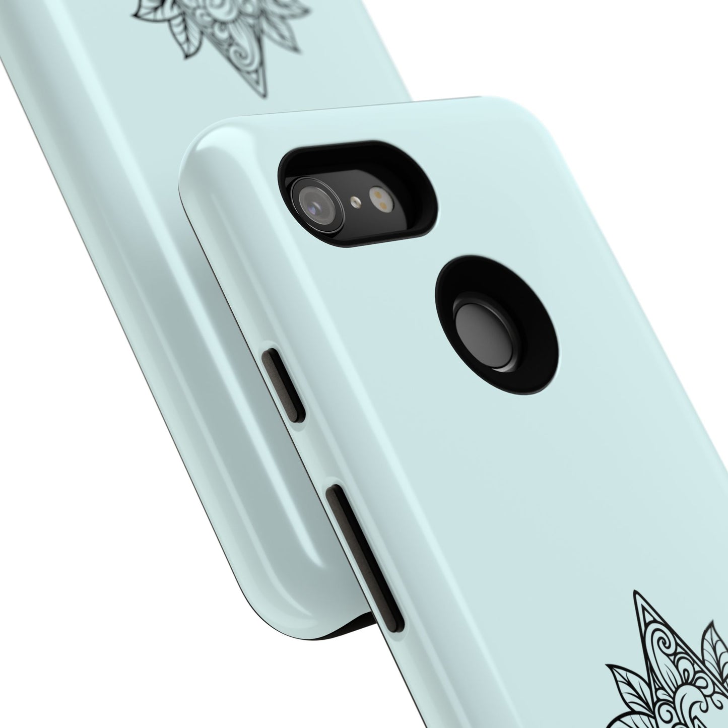 Personalized Tough Phone Case, Floral Monogram Cell Phone Cover, Custom Protective Case, Unique Gift, Birthday, Graduation
