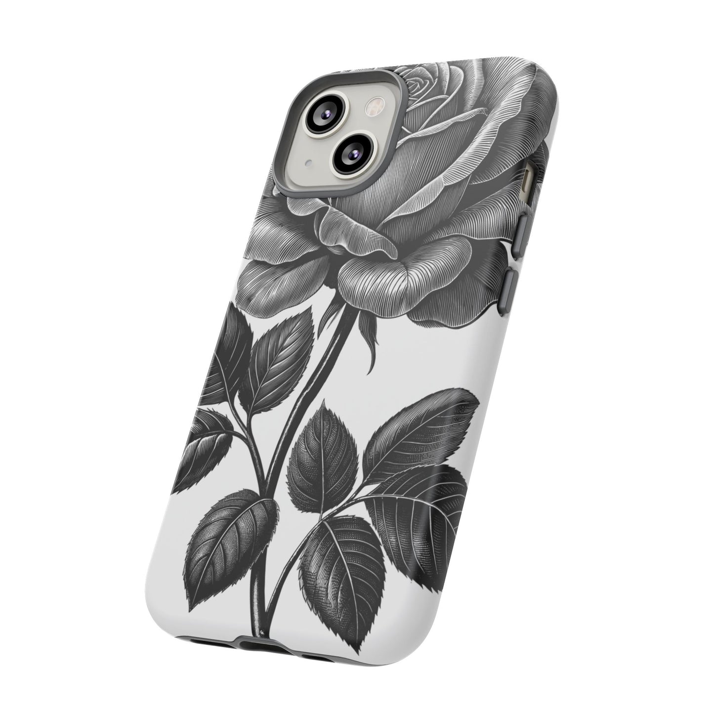Elegant Floral Phone Case - Tough Cases, Black Rose Design, Floral Phone Cover, Stylish Phone Accessory, Gift for Her, Mother's Day