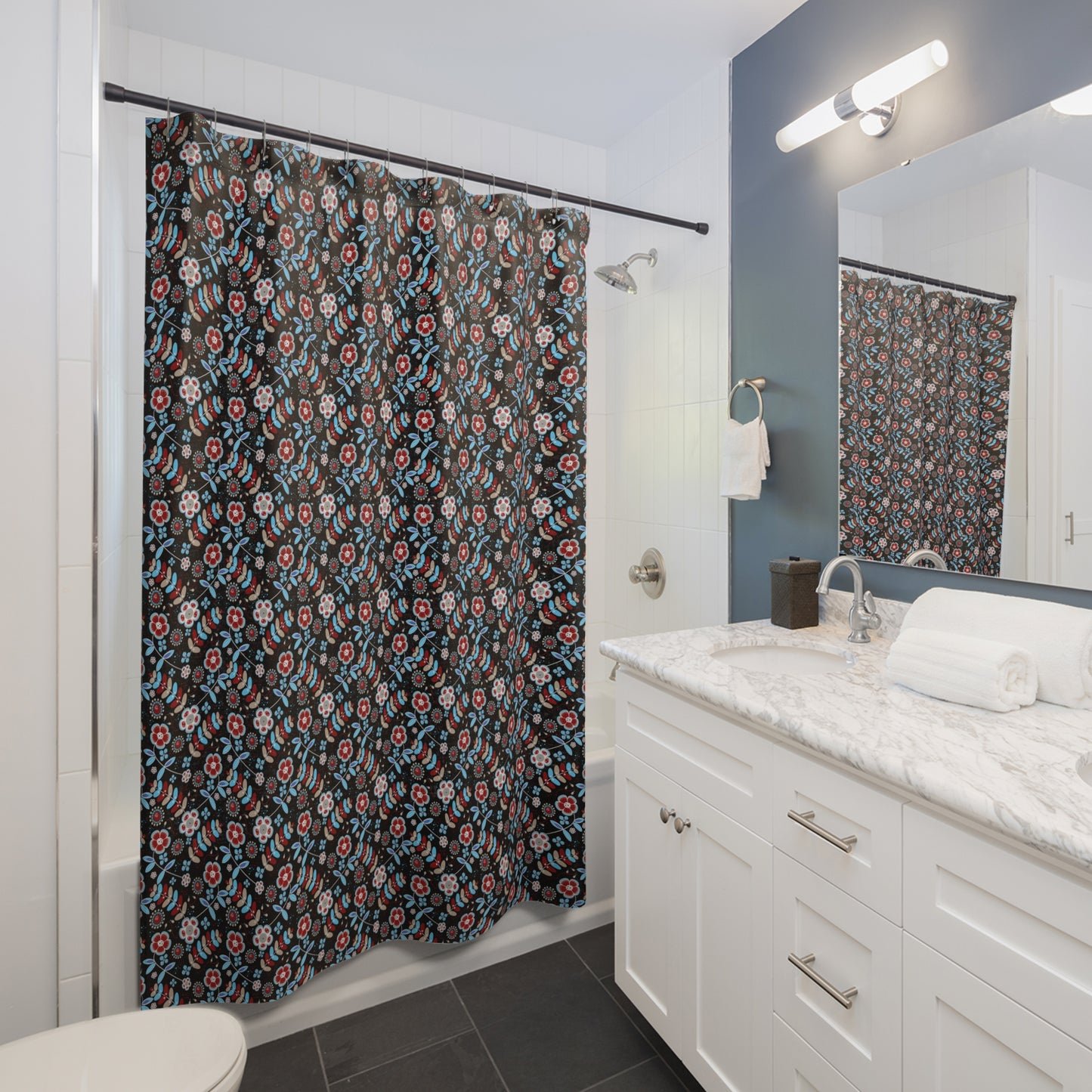 Floral Print Shower Curtain | Garden Vibes, Bathroom Decor, Home Upgrade, Gift for Her, Boho Style