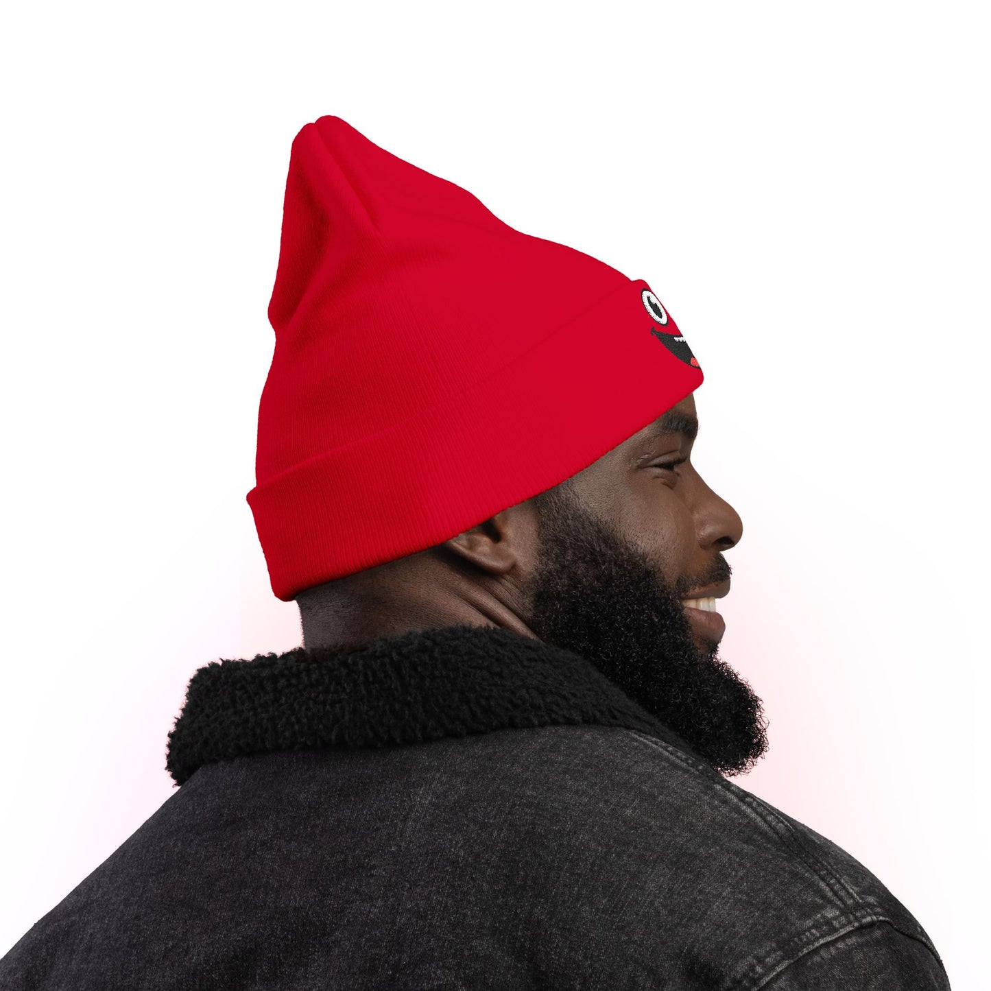 Smiley Face Knit Beanie - Cozy Winter Hat for Kids & Adults, Cute Gift for Birthdays, Holidays, Winter Fun