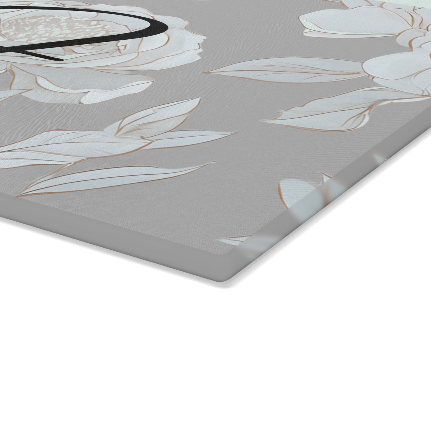 Personalized Floral Glass Cutting Board, Wedding Gift, Kitchen Decor, Unique Gift for Her, Housewarming Present