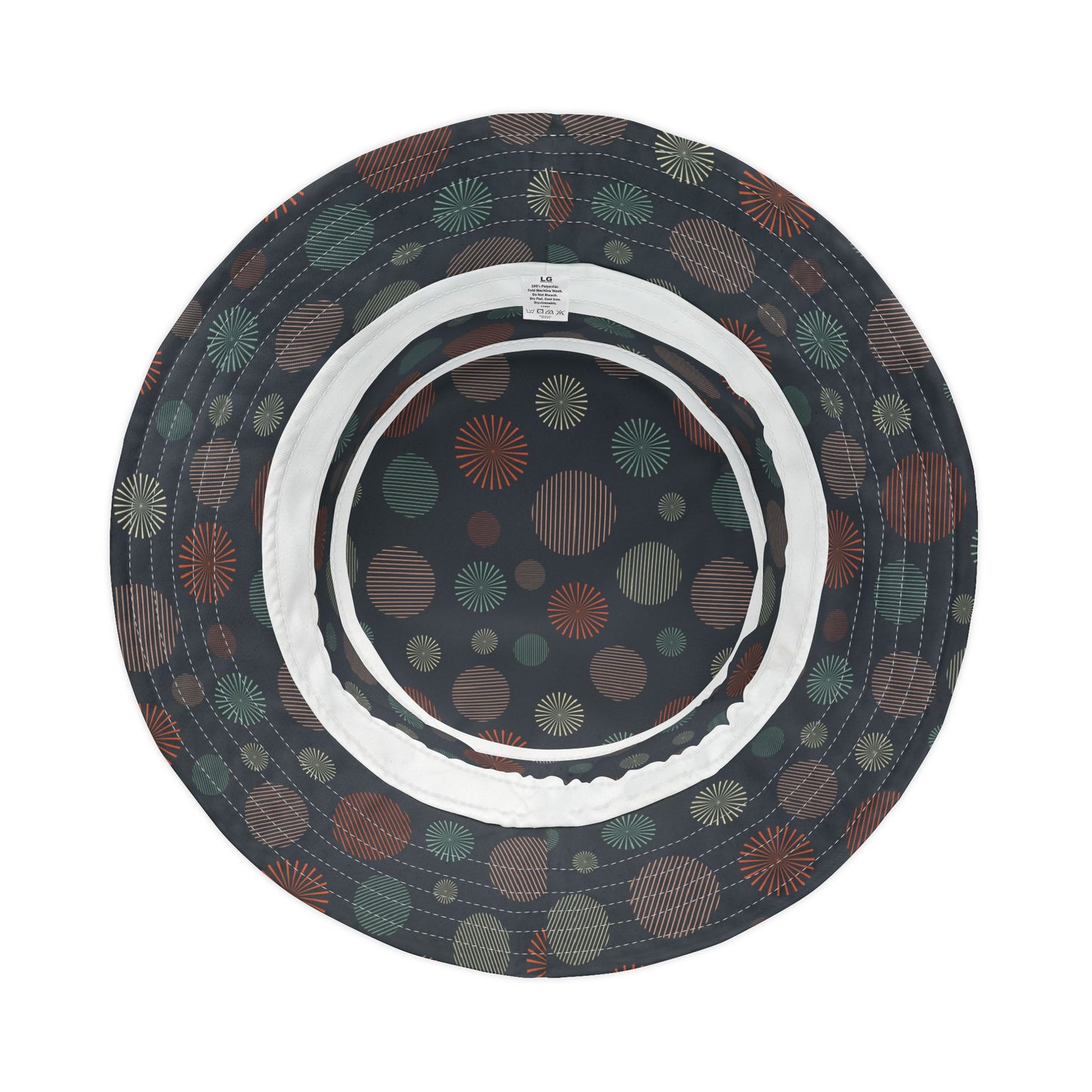 Bucket Hat — Dark Confetti Dot Pattern, Stylish Sun & Festival Accessory