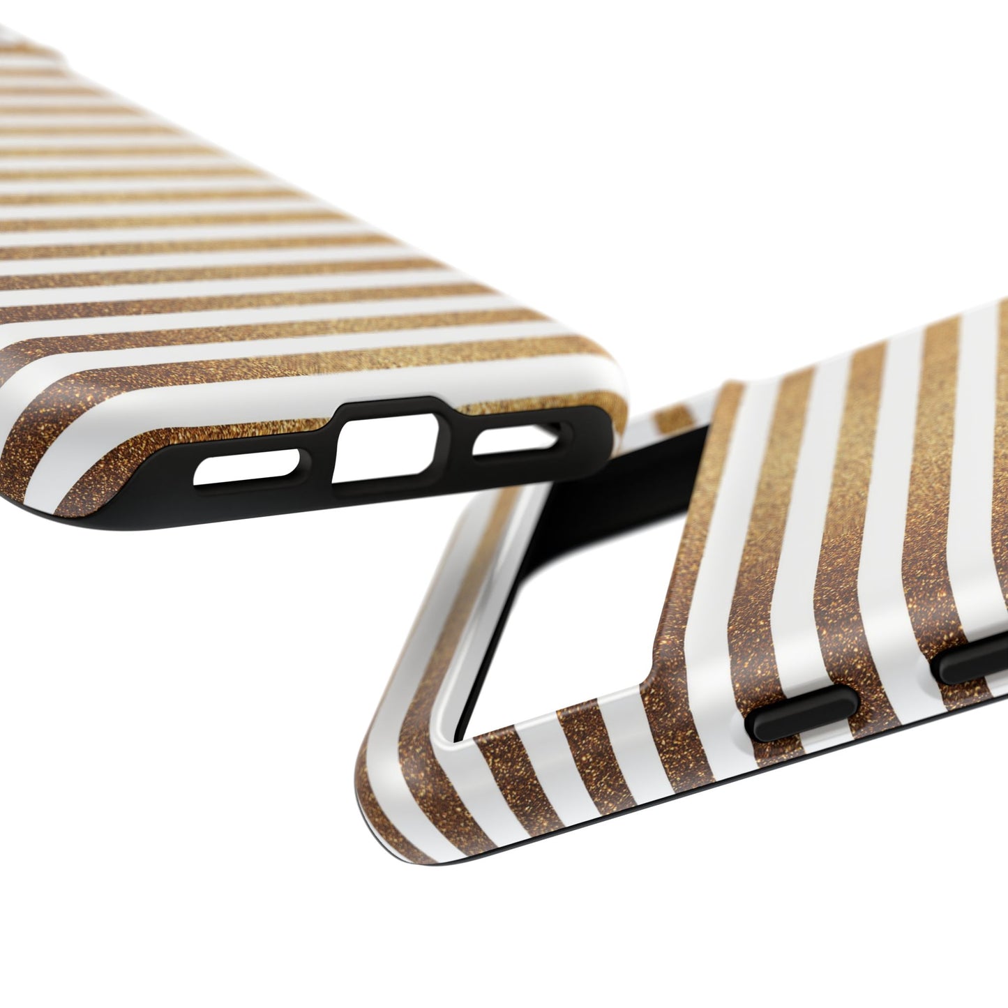Glamorous Gold Striped Phone Case | Tough Cases, Stylish Phone Cover, Chic Accessories, Gift for Her, Fashionable Tech