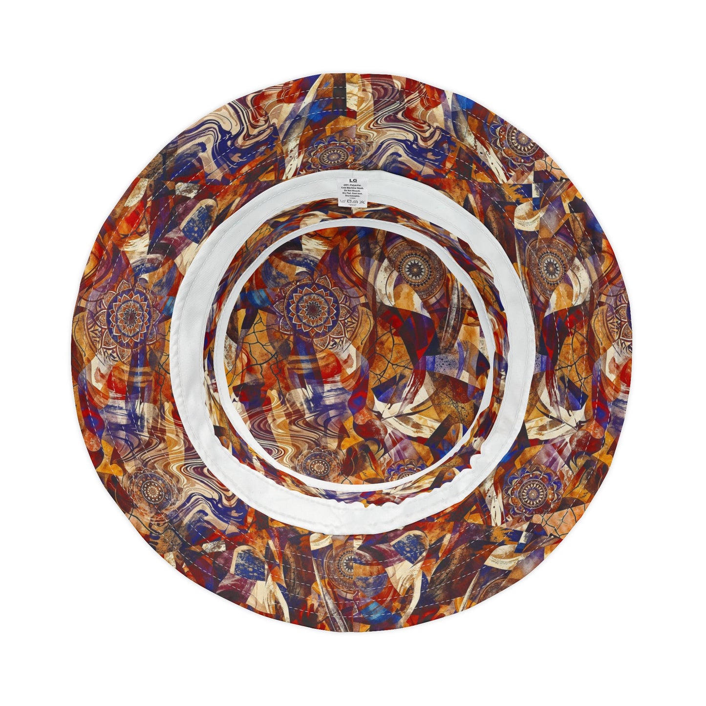 Abstract Swirl Bucket Hat — Colorful Psychedelic All-Over-Print