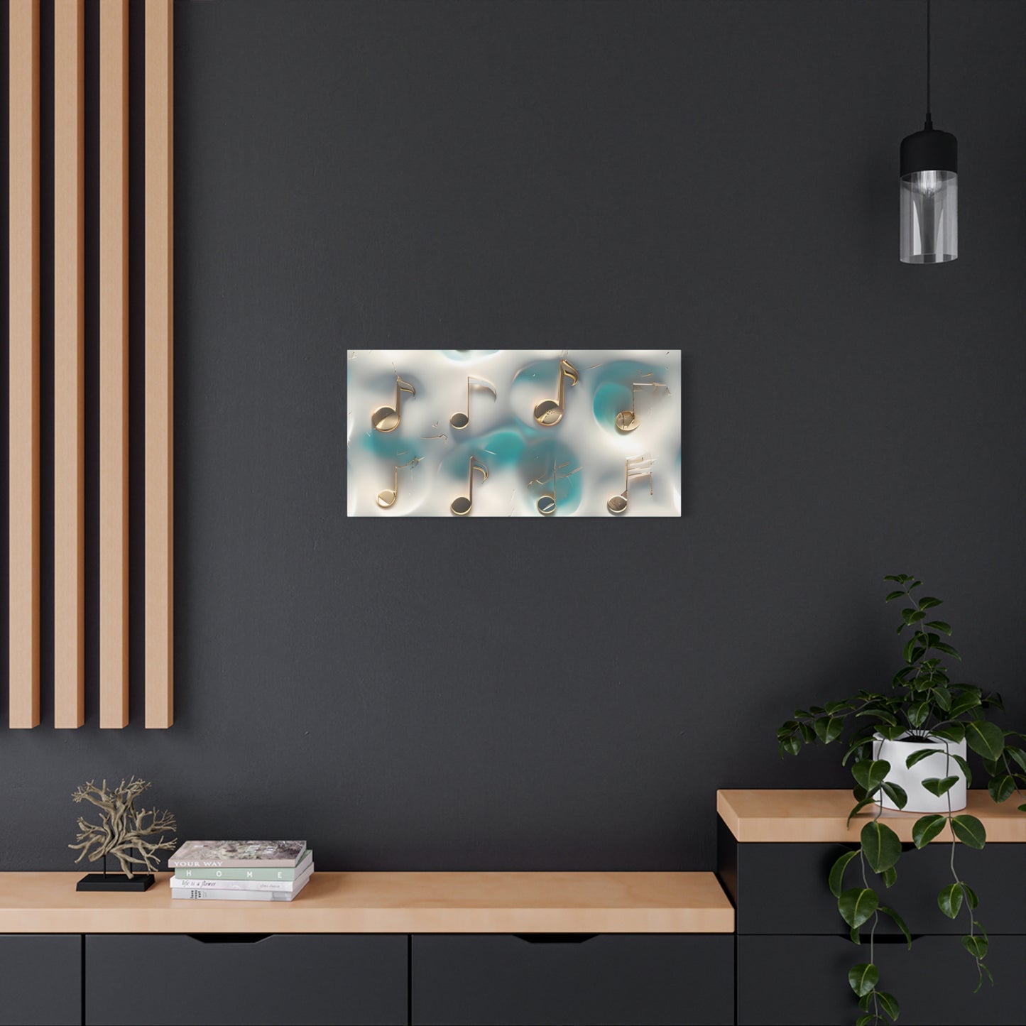 Musical Notes Wall Art Canvas, Elegant Home Decor, Perfect for Musicians, Music Lovers, Gifts for Music Teachers, Unique Art Piece