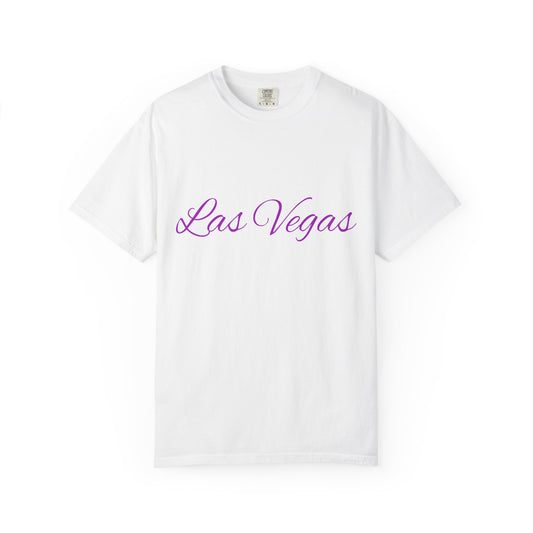 Las Vegas Floral Unisex Garment-Dyed T-Shirt | Vacation Tee, Travel Shirt, Summer Outfit, Gift for Travelers, Retro Las Vegas Design