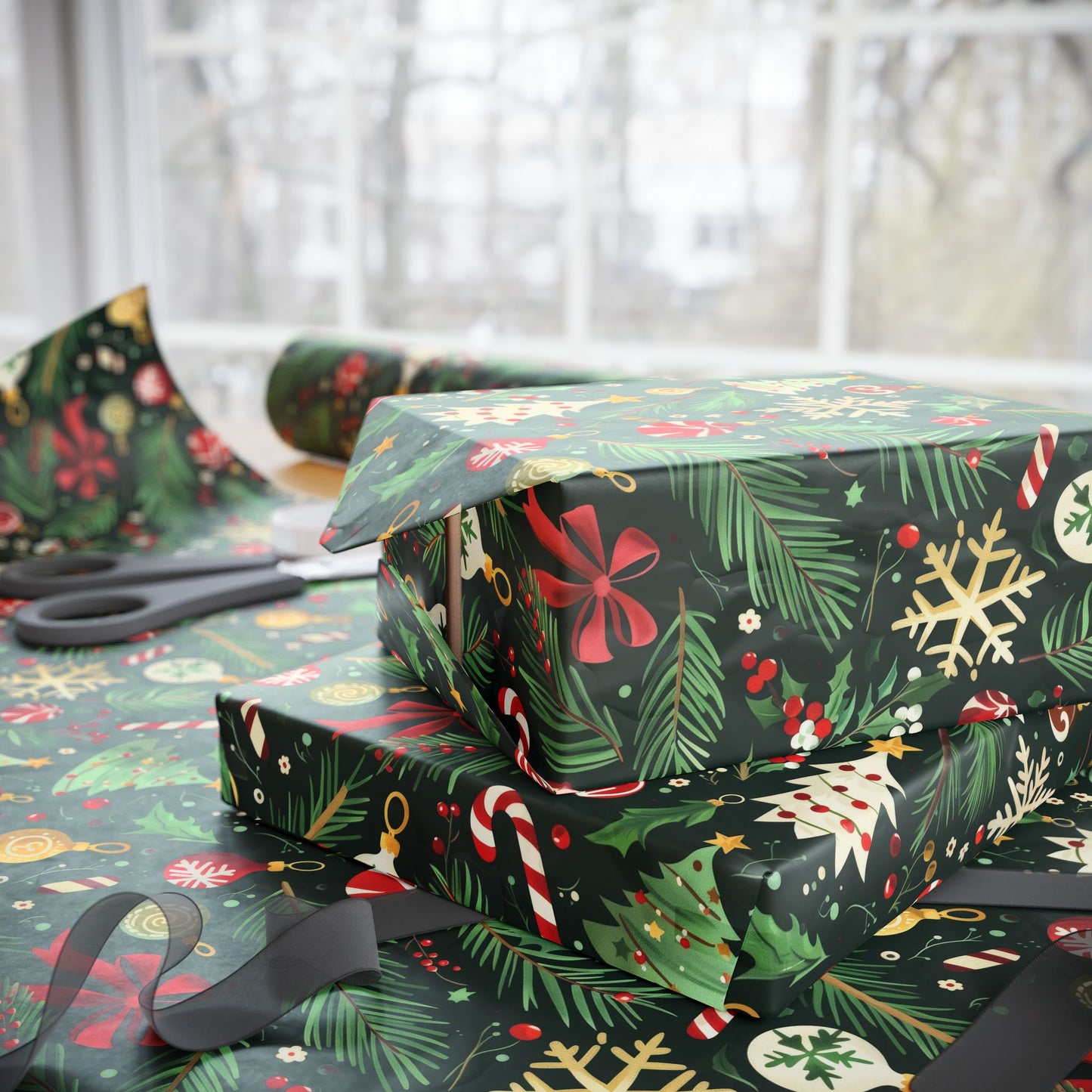 Festive Holiday Wrapping Paper, Christmas Gift Wrap, Eco-Friendly Wrapping, Seasonal Decoration, Unique Gift Presentation