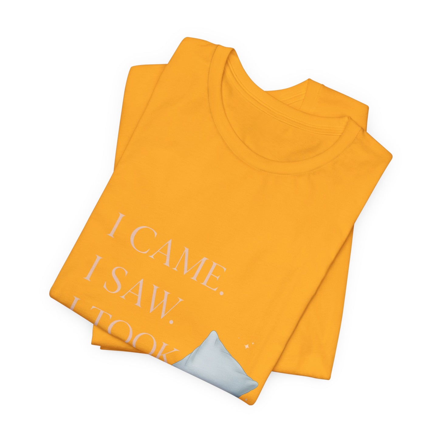 I Came, I Saw, I Took a Nap T‑Shirt — Cute Minimal Pillow Graphic Tee