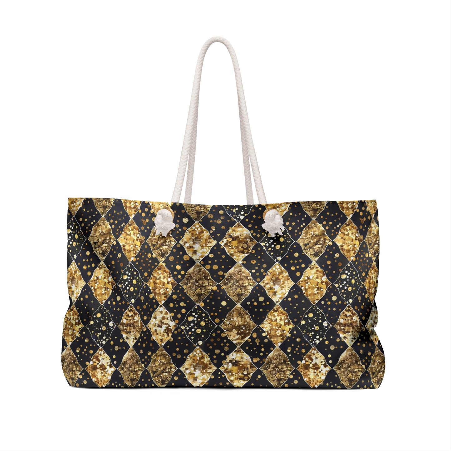 Elegant Gold and Black Weekender Bag