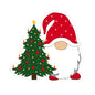 Christmas Gnome Kiss-Cut Sticker – Santa Hat & Decorated Tree Holiday Decal