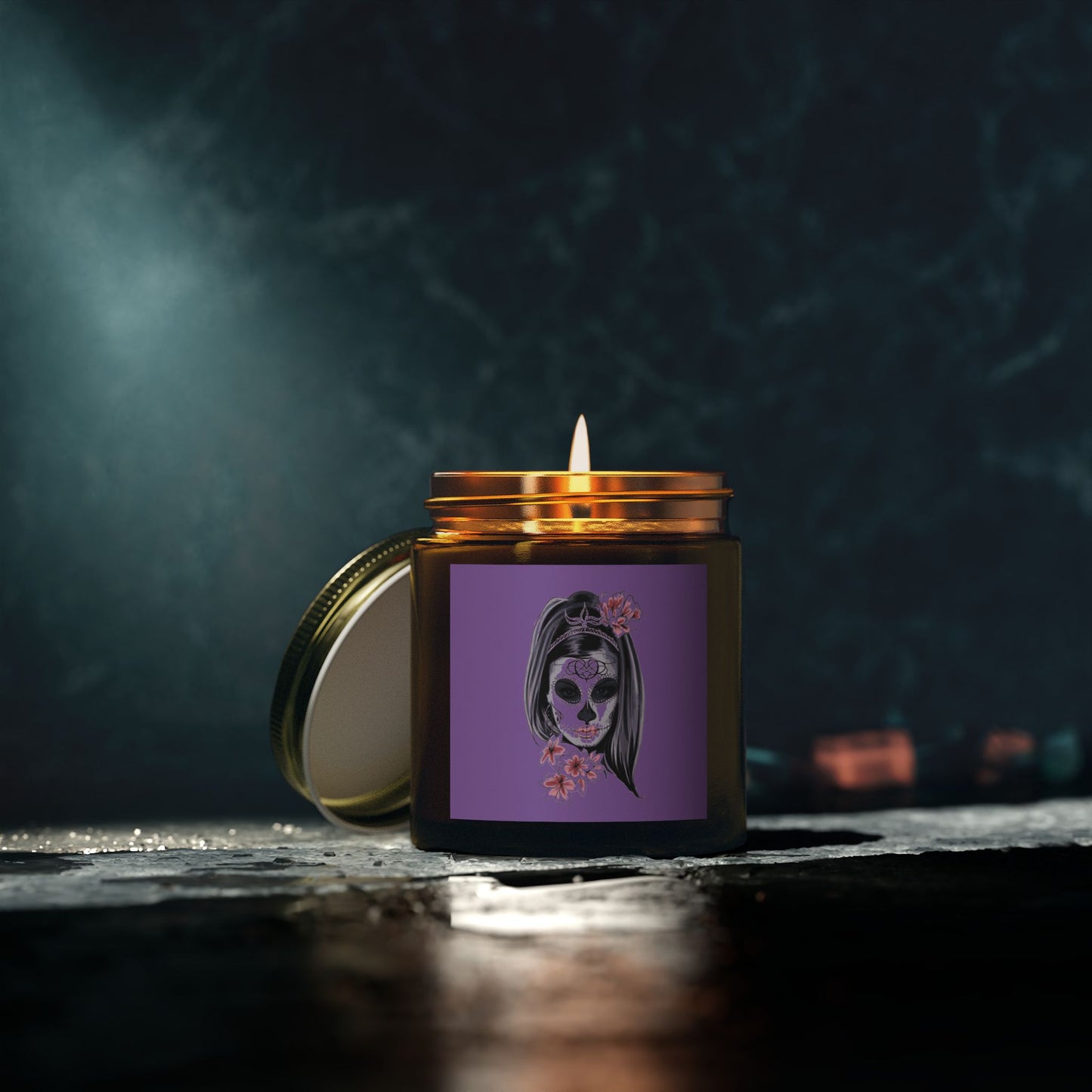 Day of the Dead Scented Candles, Coconut Apricot Wax, Spider Web Decor, Cozy Home Fragrance, Fall Decor, Gift for October