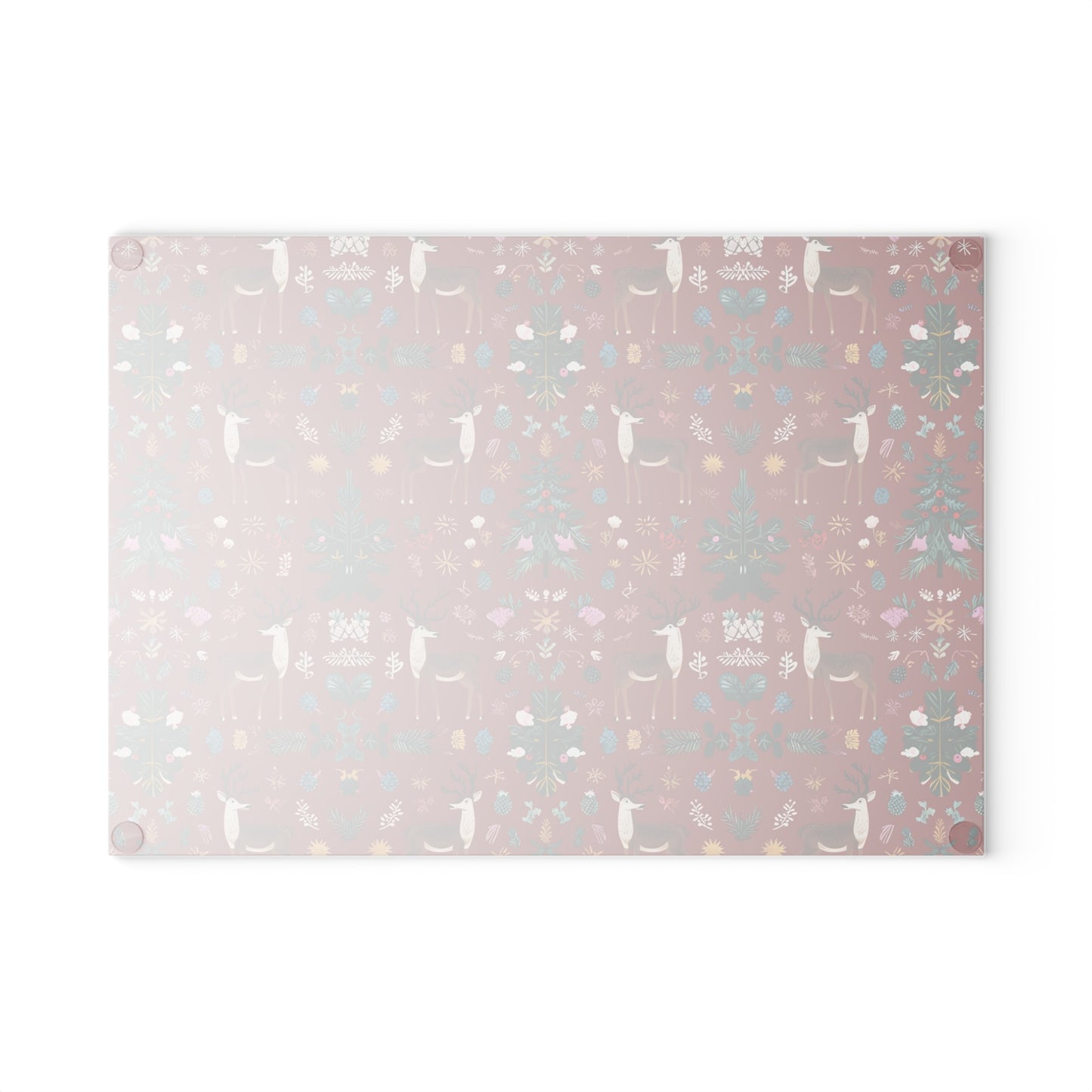 Christmas Reindeer Glass Cutting Board — Festive Holiday Kitchen Decor