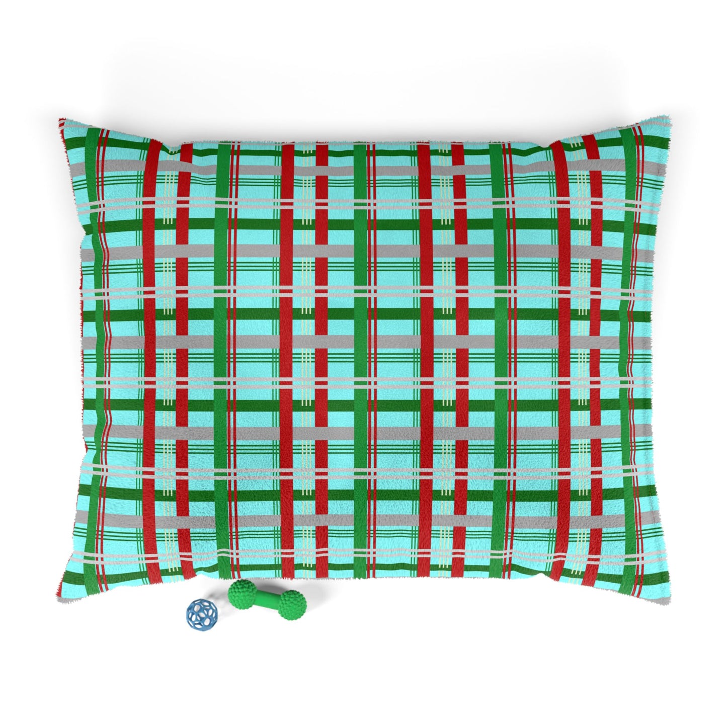 Festive Plaid Pet Bed | Cozy Dog Bed | Holiday Pet Cushion | Comfortable Cat Bed | Christmas Decor
