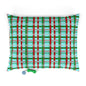 Festive Plaid Pet Bed | Cozy Dog Bed | Holiday Pet Cushion | Comfortable Cat Bed | Christmas Decor