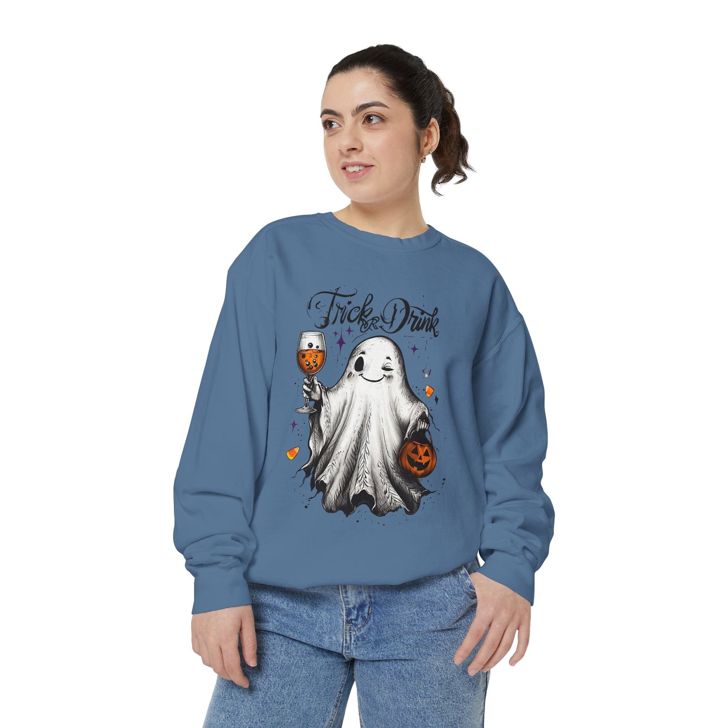 Spooky Ghost Sweatshirt | Trick or Treat Apparel, Halloween Gift, Cozy Unisex Top, Fall Fashion, Casual Wear