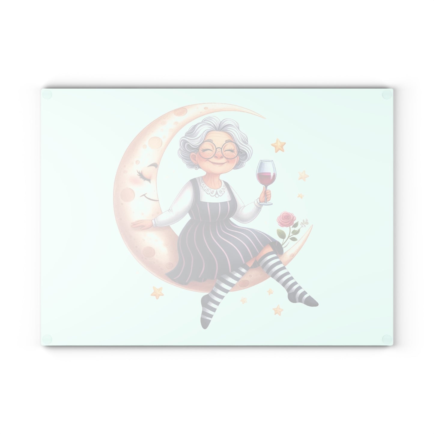 Whimsical Grandma Glass Cutting Board - Perfect Gift for Cooking Enthusiasts, Home Decor, Grandmother, Housewarming, Kitchen Accessory