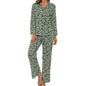 V-Neck Women Night Wear Suit DTZ Green Ivy