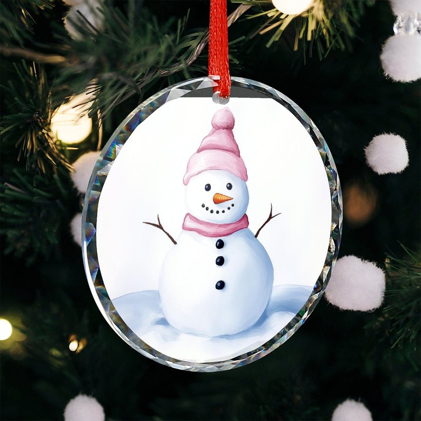 Glass Circular Ornament Pendant