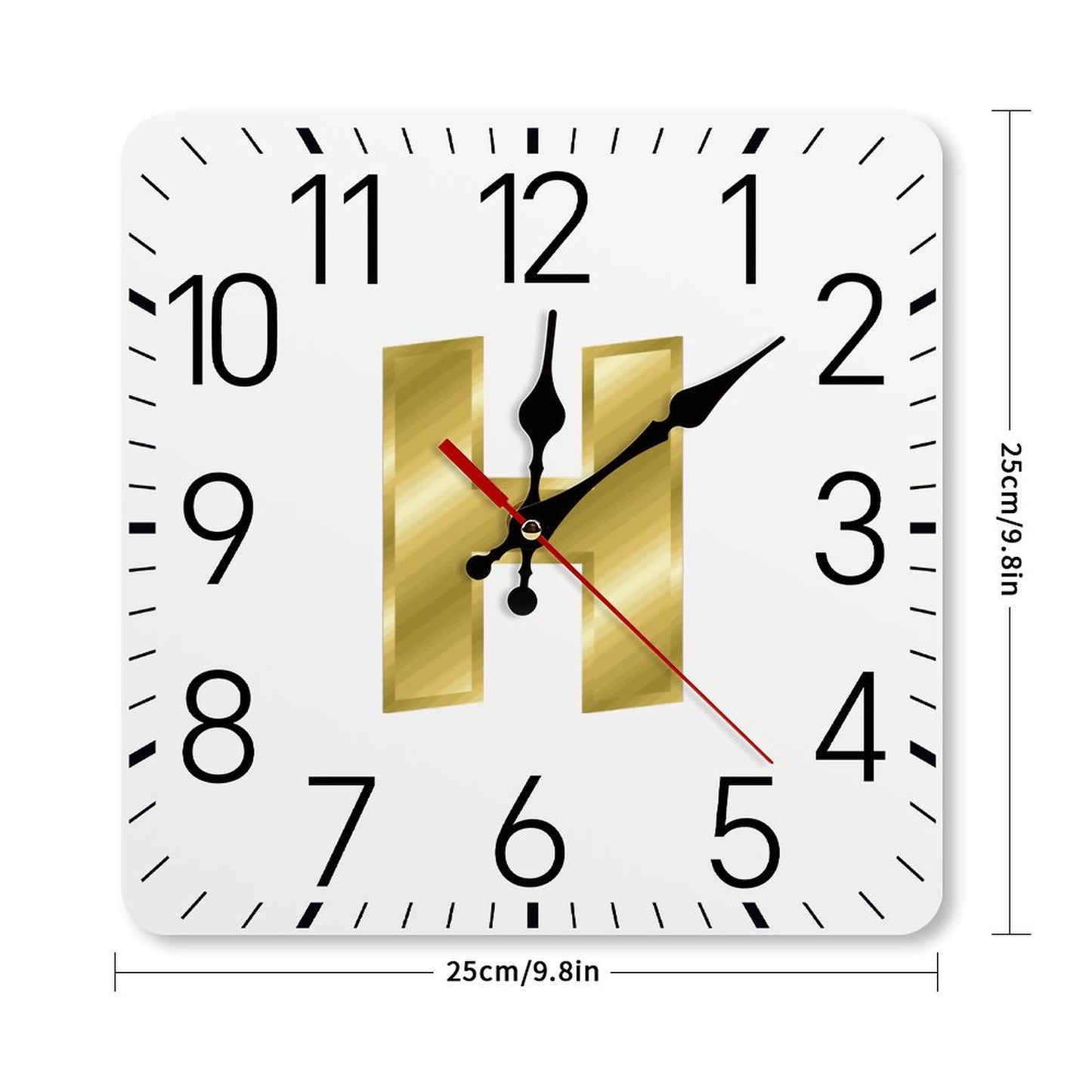 Square Wall Clock-9.8"x9.8"/25x25cm