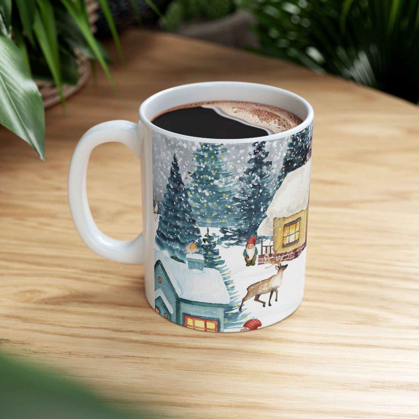 Winter Wonderland Ceramic Mug - Cozy Hot Chocolate Cup, Holiday Gift, Christmas Decor, Seasonal Kitchenware, Snowy Scene