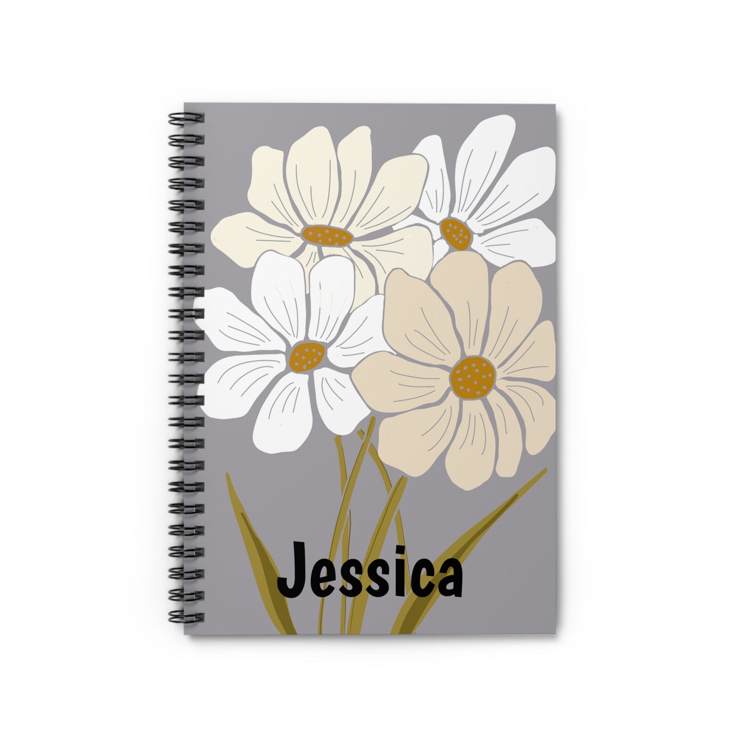 Floral Personalized Spiral Notebook | Cute Journal for Notes, Gift for Her, School Supplies, Travel Diary, Custom Name Notebook