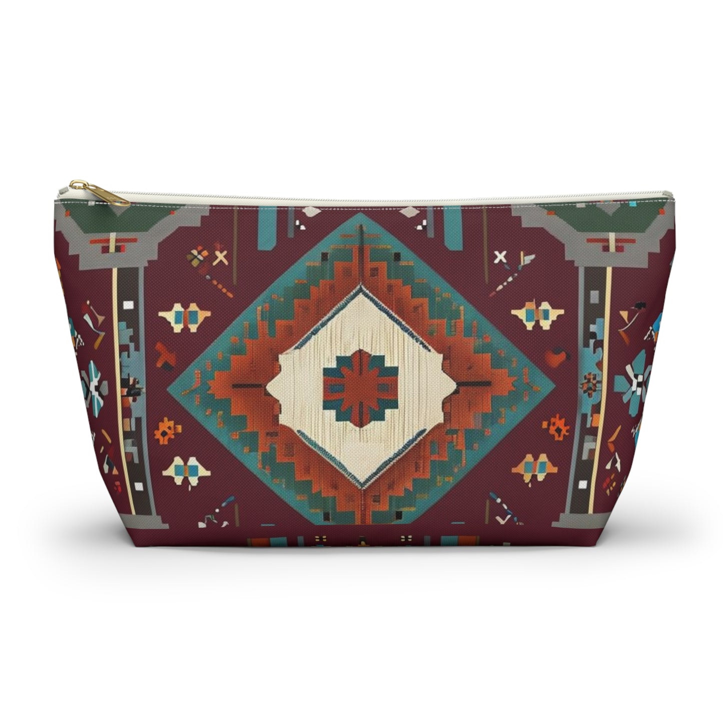 Bohemian Accessory Pouch, Vibrant Tribal Design