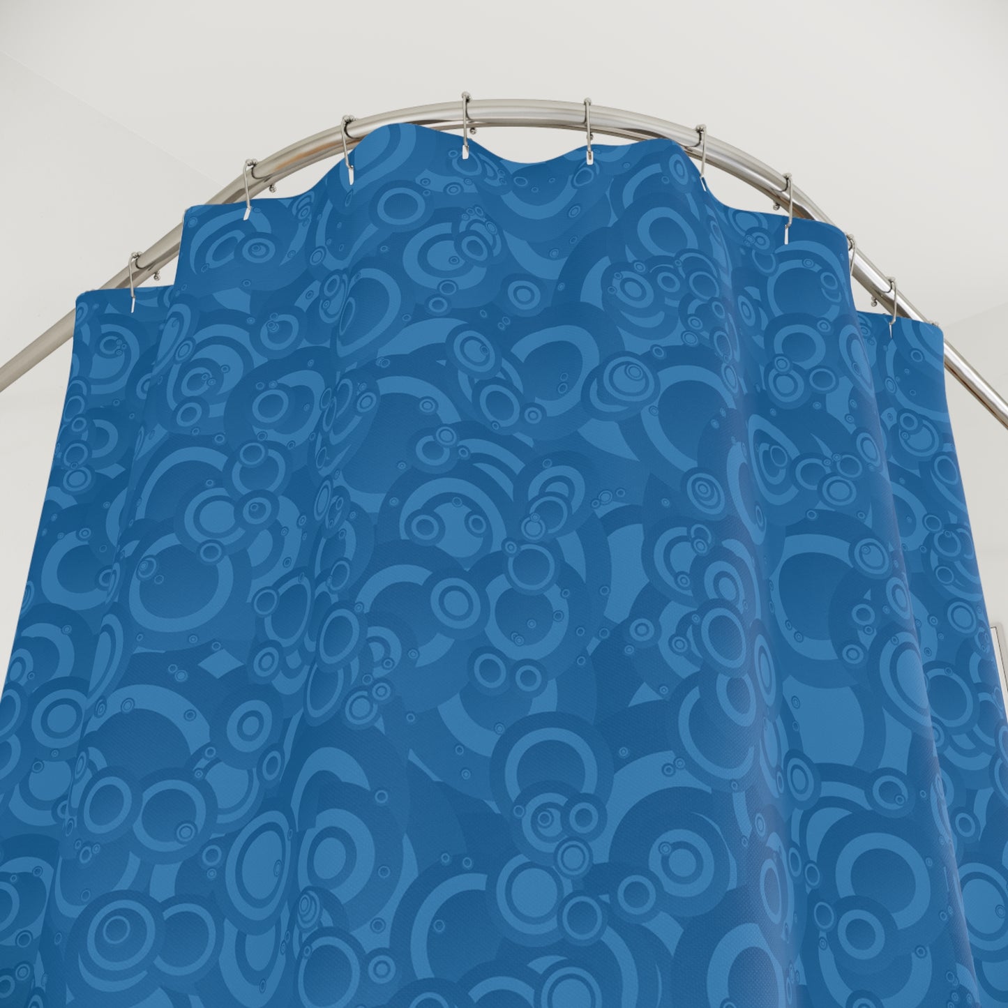 Vibrant Blue Pattern Shower Curtain, Modern Bathroom Decor, Home Essentials, Gift for Her, Trendy Bath Accessory