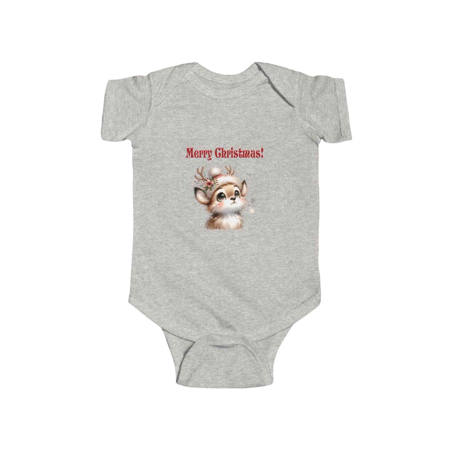 Infant Bodysuit — Cute Reindeer "Merry Christmas!" Baby Onesie