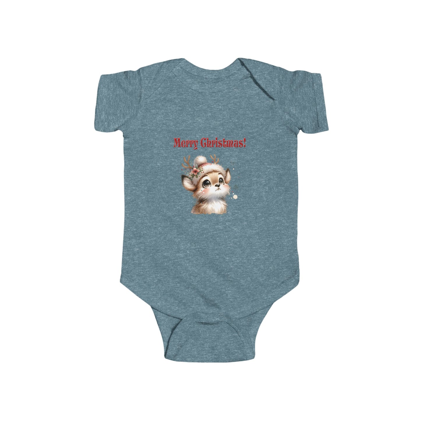 Infant Bodysuit — Cute Reindeer "Merry Christmas!" Baby Onesie