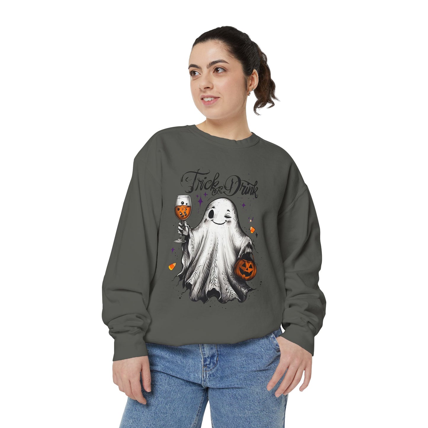 Spooky Ghost Sweatshirt | Trick or Treat Apparel, Halloween Gift, Cozy Unisex Top, Fall Fashion, Casual Wear