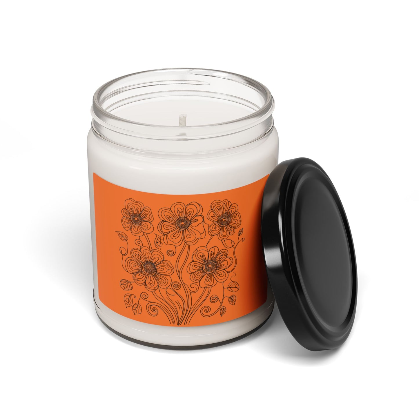 Floral Amber Soy Candle — 9oz Scented Jar (Hand-Poured, Cozy Autumn Vibe)