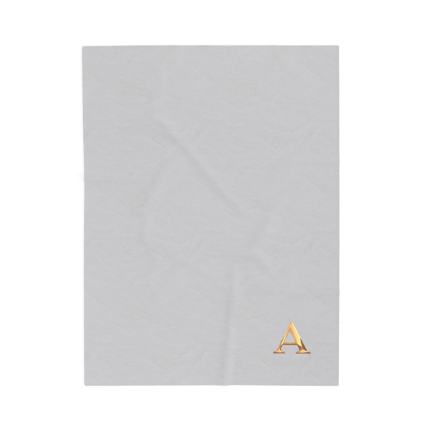 Cozy Monogram Velveteen Plush Blanket -Letter A
