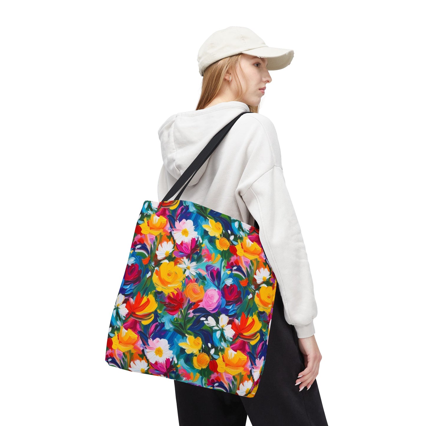 Colorful Floral Tote Bag — Vibrant All-Over Print Shopper