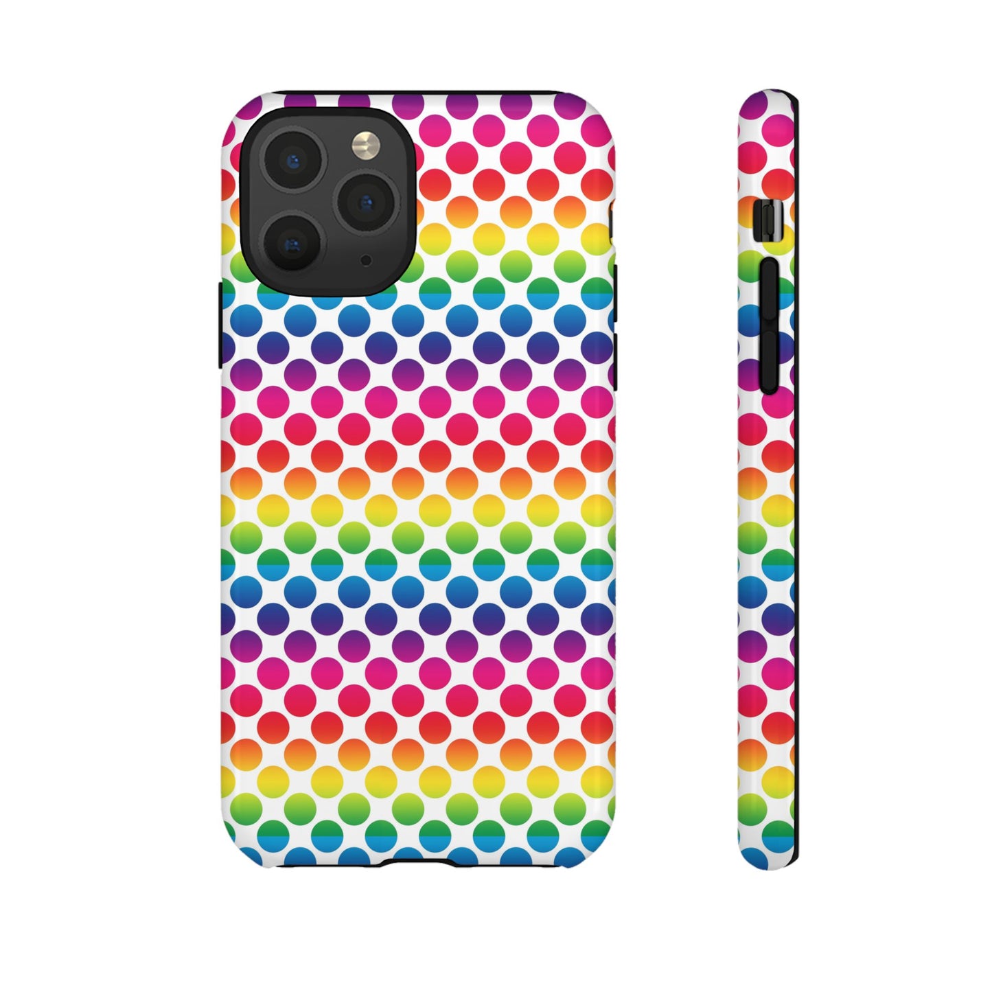 Rainbow Dot Phone Case, Colorful Phone Cover, Fun Phone Accessory, Gift for Friends, Trendy Mobile Case