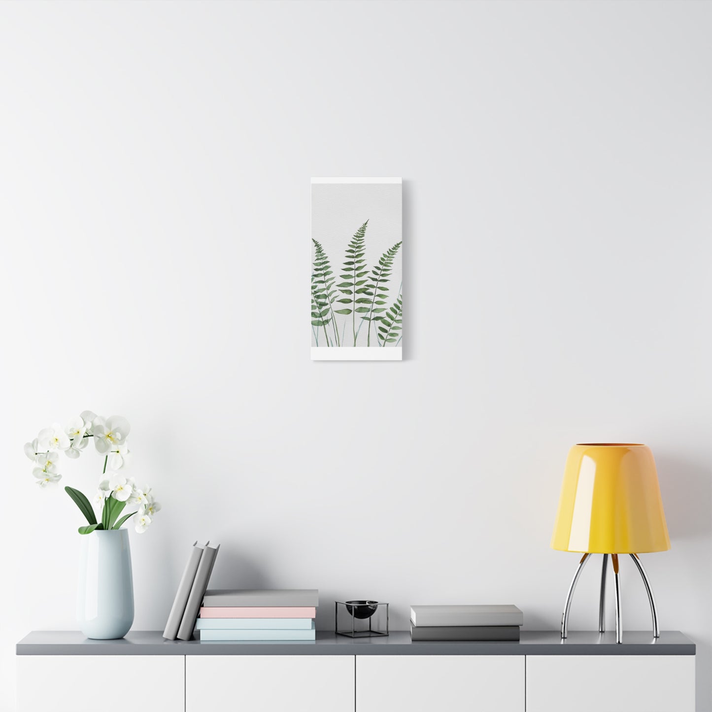 Fern Watercolor Canvas Art – Botanical Matte Stretched Wall Print